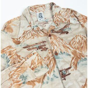 Vintage 70s Airplane Disco Shirt Men Fits XS Kennington California Daggar Collar